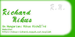 richard mikus business card